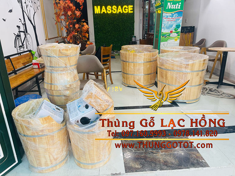 bồn tắm gỗ massage