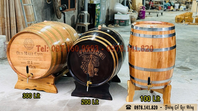 bảng giá thùng gỗ sồi