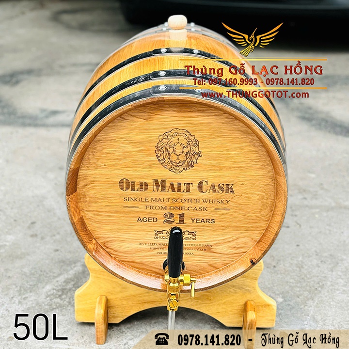 thùng gỗ sồi 50 lít