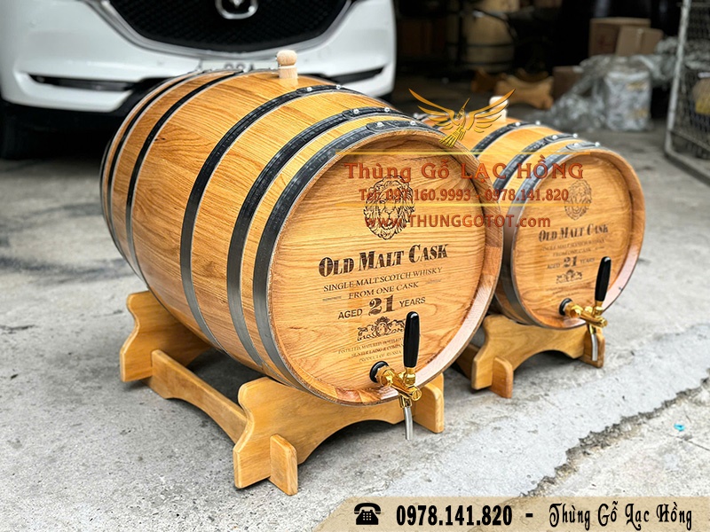 thùng gỗ sồi nhập khẩu