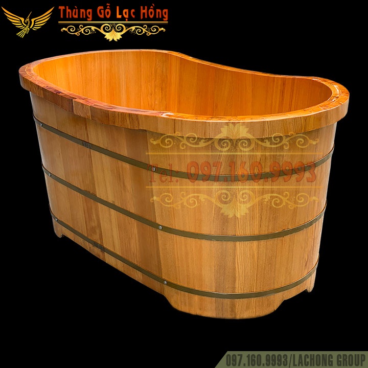 THÙNG TẮM GỖ PƠ MU BO VIỀN DÁNG NẰM