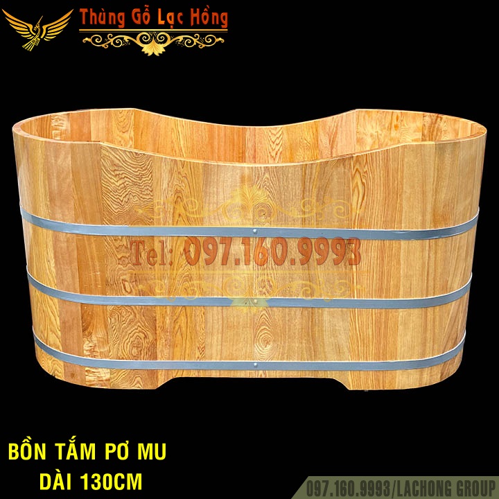 THÙNG TẮM NẰM GỖ PƠ MU CỠ CHUẦN 130CM