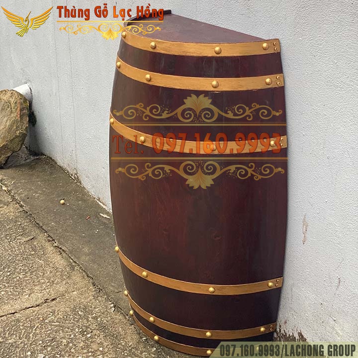NỬA THÙNG RƯỢU GỖ ỐP TƯỜNG