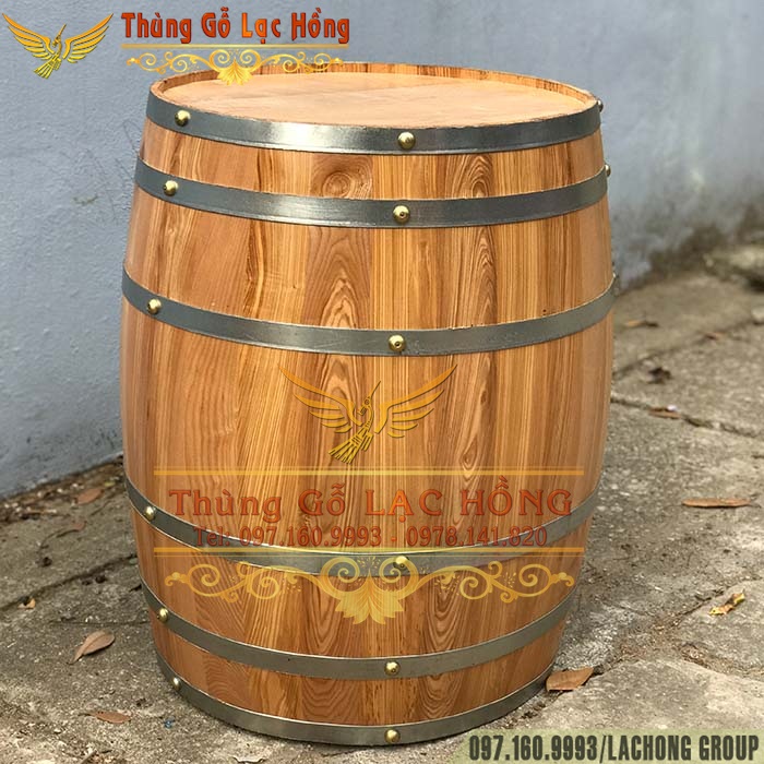 THÙNG RƯỢU GỖ SỒI LÀM BÀN CAFE