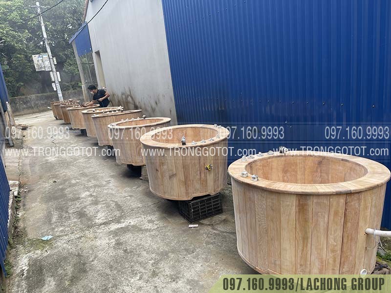 bồn tắm gỗ dáng tròn