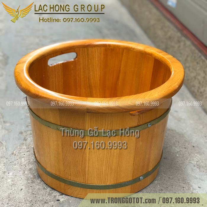 Chậu Gỗ Ngâm Chân Pơ Mu Bo Viền