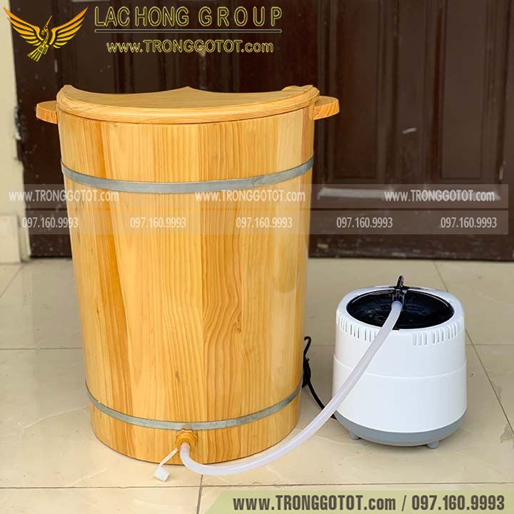 Thùng Xông Chân Gỗ Thông