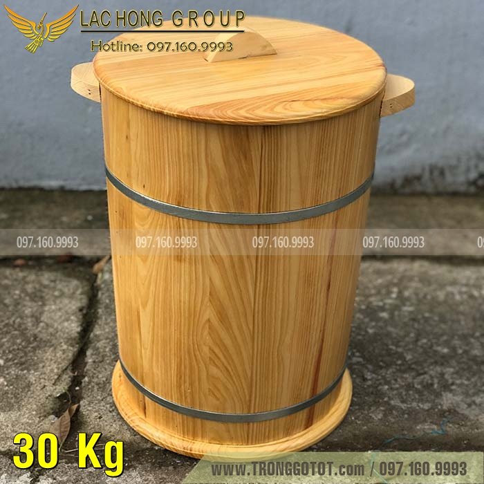 Thùng Đựng Gạo Bằng Gỗ 30KG