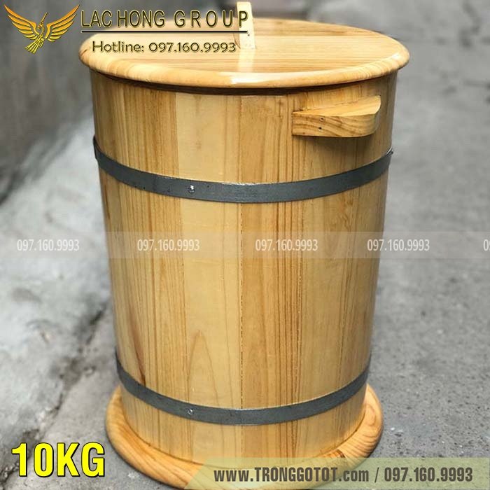 Thùng Đựng Gạo Bằng Gỗ 10kg