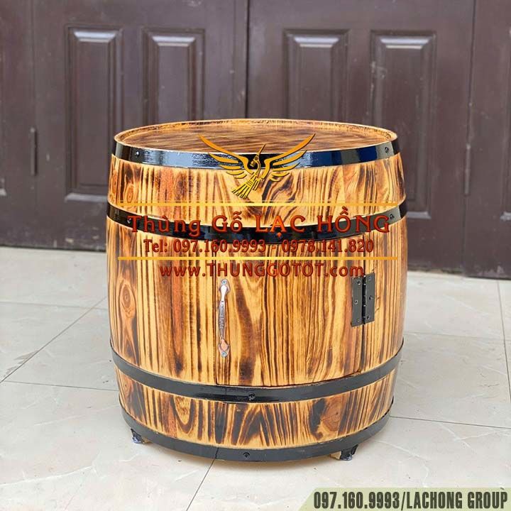 Thùng Trang Trí Khò Lửa Tạo Vân Gỗ