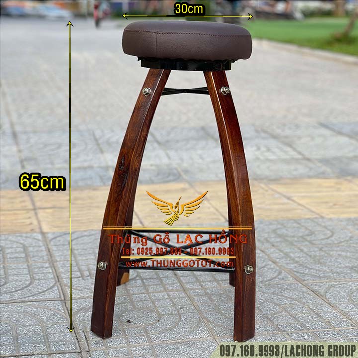 bán ghế ngồi quầy bar hình thùng gỗ